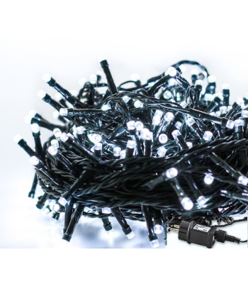 300 LED välis- ja sisekasutuseks mõeldud valguskett 12W turvalisema adapteriga