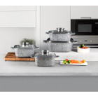 8-osaline ruudukujuliste pottide komplekt keraamilise ja marmorise kattega ZILNER ZL-8534