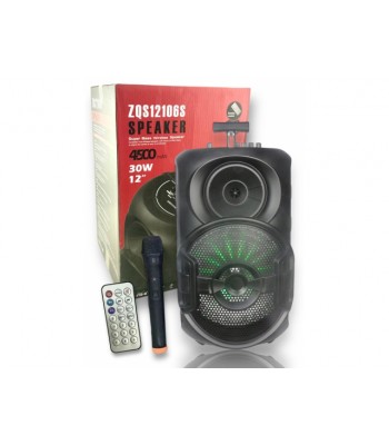 Juhtmevaba laetav bluetooth-kõlar mikrofoni ja kaugjuhtimispuldiga 30w ZQS12106S