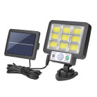 Suure välistingimustes kasutatav päikesepatareiga valgusti 9COB LED liikumisanduri ja kaugrakendusega