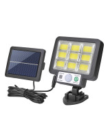 Suure välistingimustes kasutatav päikesepatareiga valgusti 9COB LED liikumisanduri ja kaugrakendusega