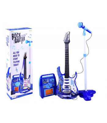Elektrikitarr mikrofoni ja võimendiga (sinine)