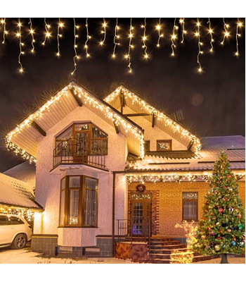 Jõulupärjad õues – jääpurikad 200 LED välguga – 8,5m stLED