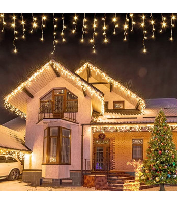 Jõulukaunistused välitingimustes - jääpurikad 200 LED-iga FLASH funktsioon - 8,5 m