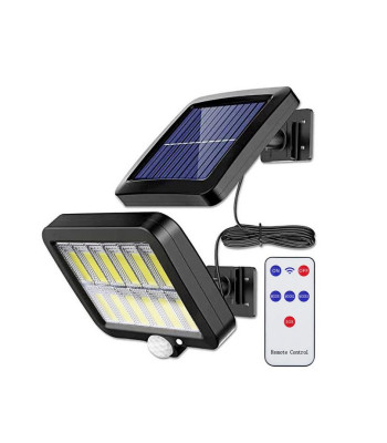 Päikesepatareiga välisvalgusti 12COB LED liikumisanduri ja puldiga
