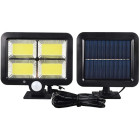 Päikesepatareiga välisvalgusti 4COB LED liikumisanduri ja puldiga