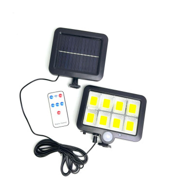 Päikesepatareiga välisvalgusti 8COB LED liikumisanduri ja puldiga