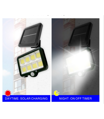 Päikesepatarei ja liikumisanduriga välisvalgusti 8COB LED
