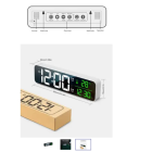LED Suur Peegel Kell Äratuskelliga Music Alarm Clock