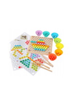Puidust Montessori pusle värviliste helmestega BEAD HOLDER