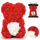 Lõhnav mängukaru roosidest 25 cm südamega + kast