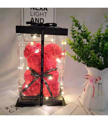 LED tuledega roosidest lõhnastatud karu 25cm