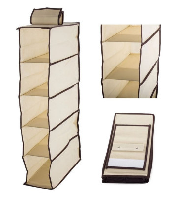 Riputatav riidest riiul 5 sektsiooniga 30 x 15 x 70 cm