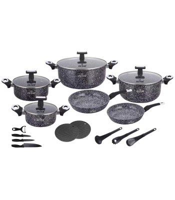 Kivist massist pottide ja pannide komplekt koos köögiriistadega 19-osaline, ZILNER ZL-8821