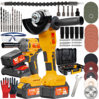 akuga löökmutrikeeraja ja nurklihvija komplekt 88 v tarvikutega meister ms-767