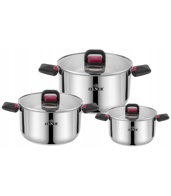 Roostevaba Terase Pottide Kompekt Karastatud Käepidemetega, 6 Osaline, ZILNER ZL-7371