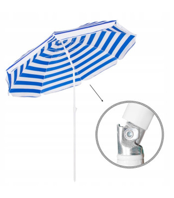 Päikesevari päikesevarju või kallutusfunktsiooniga, 180 cm, Springos BU0008, sinine/valge