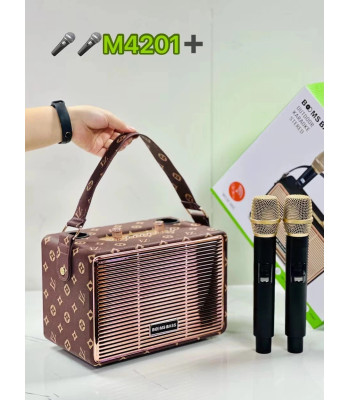 Juhtmeta kaasaskantav karaokekõlar kahe mikrofoniga BOOMS BASS M4201+