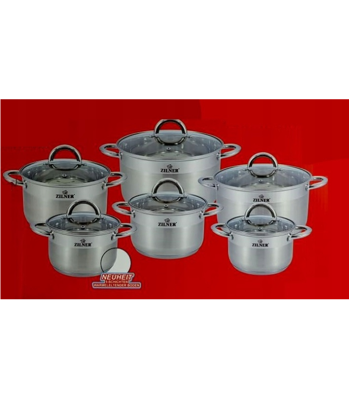 Roostevaba terasest 6-osaline ZILNER pottide komplekt zl-8109