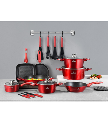 Marmorkattega pottide ja pannide komplekt Cherry RED ZILNER ZL-8541