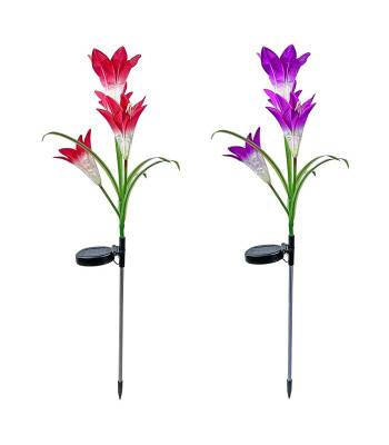 Päikeseaia LED valgustid - lilled 2 tk 3638