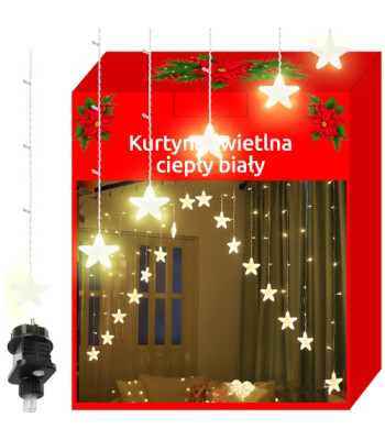 Valgustuse kardin 136LED - soe valge 31V KS11337