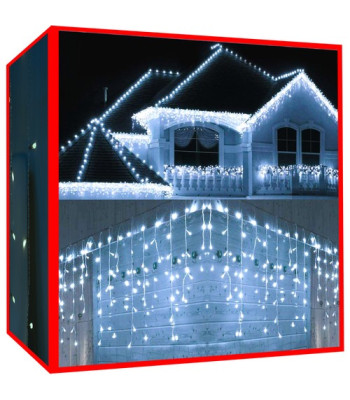 Jõulutuled - jääpurikad 300 LED külm valge 31V
