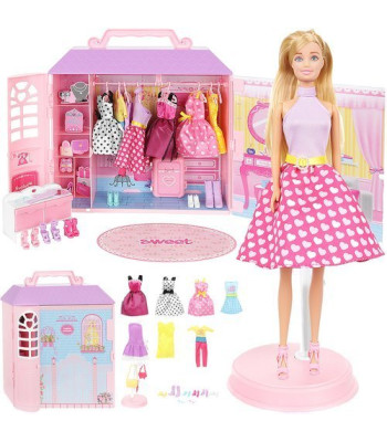 Barbie riidekapp nukuga riietest ja aksessuaaridest