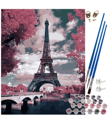 Maalime numerbite järgi - Eiffeli torn, 40x50cm