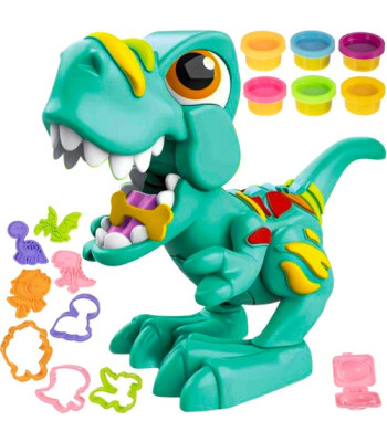 Dinosaur, mis sööb ja muneb mune + plastiliinide komplekt + vormid