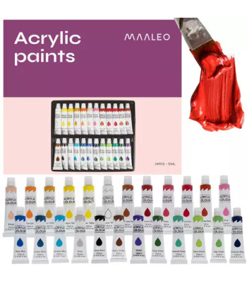 Akrüülvärvid 24 värvi 12 ml