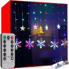 Jõuluvärviline LED-kaunistus - vanik Lumehelbed ja tähed 5,4m