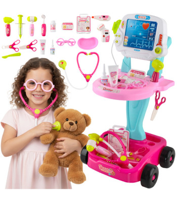 Väikese arsti komplekt - roosa käru 26556