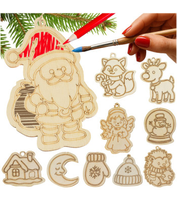 Puidust jõulukuulid DIY 24 tk Ruhhy 26471