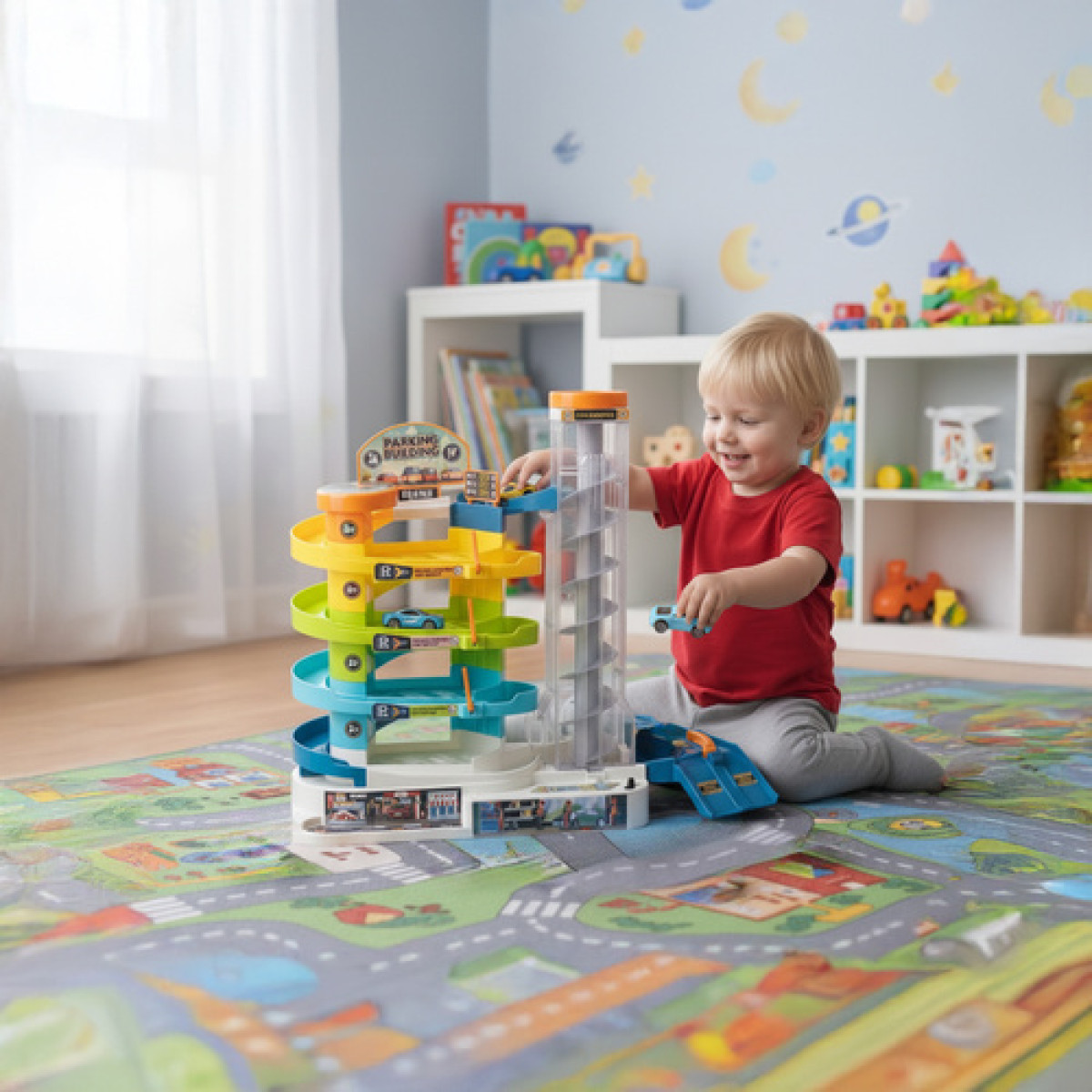 Parkimismaja mängukomplekt autodele Iso Trade