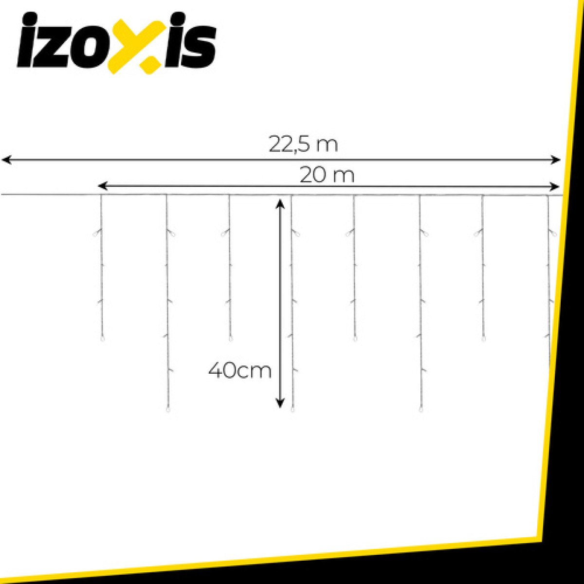 500 LED jõuluketid, soojad valged, 22,5m, IP44, IZOXIS