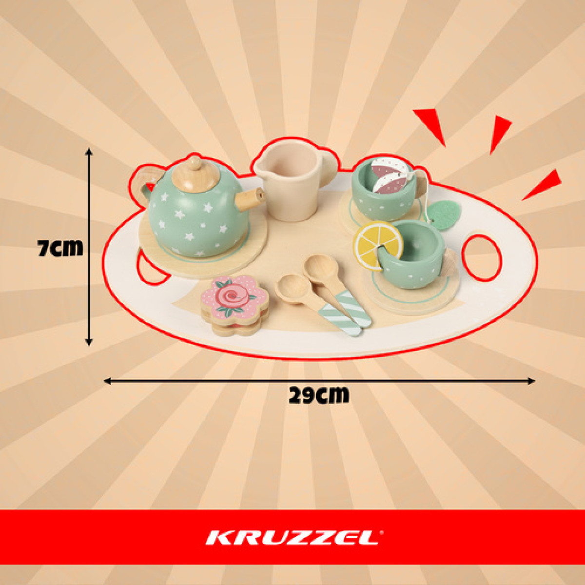 Laste roheline teeserviis Kruzzel 26393