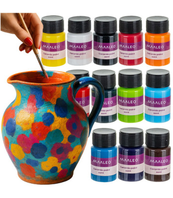 Maaleo klaas- ja keraamiliste värvide komplekt 12×20 ml