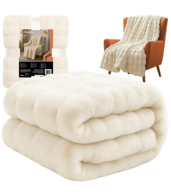 Ruhhy valge pleed 160x100 cm