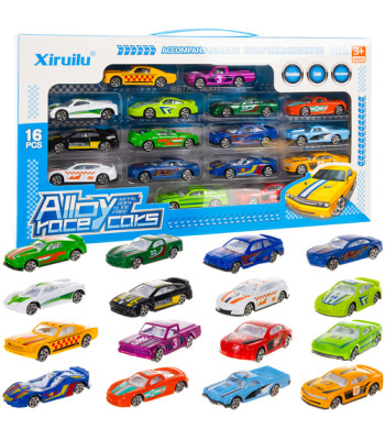 Värvilised Metallist Mänguautod - 16 Tükki Komplekt Lastele