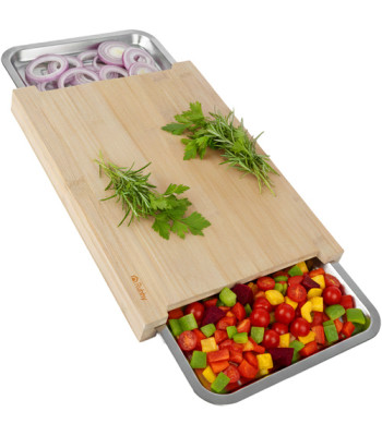 Bambusest lõikelaud koos konteineritega Ruhhy 25707