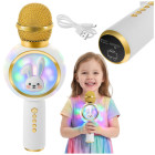 Juhtmevaba Bluetooth-karaokemikrofon lastele, valge, Izoxis 27047