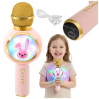 Laste juhtmevaba roosa karaoke-mikrofon Bluetoothi ja kõlariga – Izoxis 27048