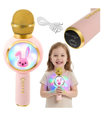 Roosa juhtmevaba karaoke mikrofon Izoxis 27048