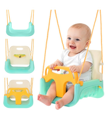 Laste kiik 3-in-1 kreemjas-türkiissinine Kruzzel