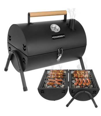 kaminer kaasaskantav söegrill kaanega 38x30x40 cm