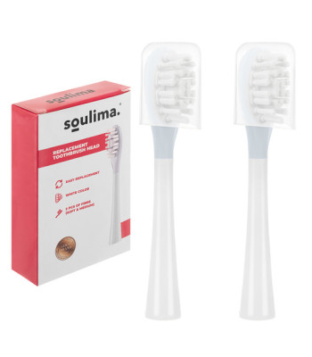 soulima x800 sonilise hambaharja varuotsikud valged 2 tk soft ja medium