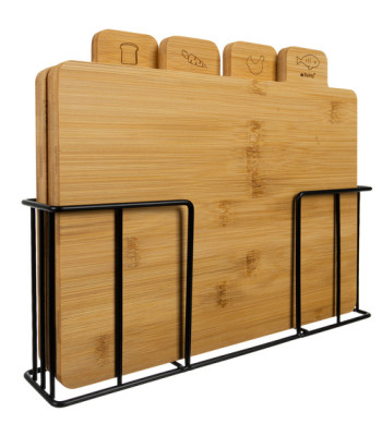 ruhhy bambusest lõikelaudade komplekt 4 tk alusega