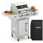 Gaasigrill malmist grillresti, roostevabast terasest kapi ja kattega Kaminer Varen 3.0 10kW 2+1