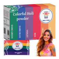 värviline holi pulbri komplekt 6 x 100 g holi cow 27335